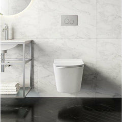 Swiss Madison Well Made Forever SM-WK465-01C - Calice Wall-Hung Round Toilet Bundle, Glossy White - SM-WK465-01C - The Home Selection