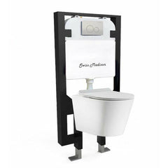 Swiss Madison Well Made Forever SM-WK465-01C - Calice Wall-Hung Round Toilet Bundle, Glossy White - SM-WK465-01C - The Home Selection