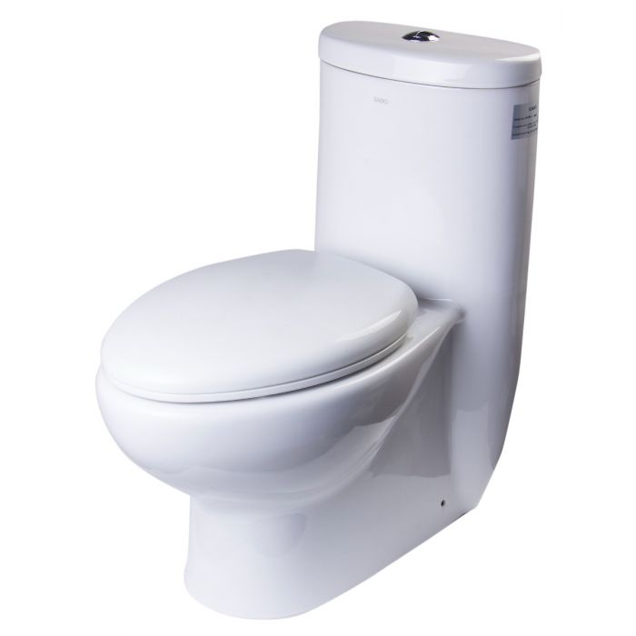 EAGO One Piece Dual Flush High Efficiency Low Flush White Toilet -TB309