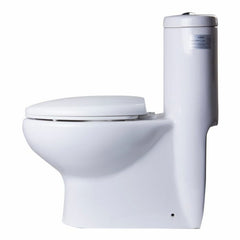 EAGO One Piece Dual Flush High Efficiency Low Flush White Toilet -TB309