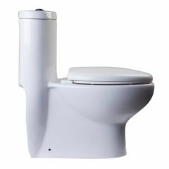 EAGO One Piece Dual Flush High Efficiency Low Flush White Toilet -TB309