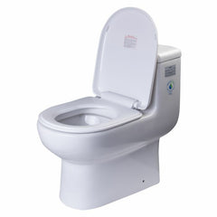 EAGO One Piece Dual Flush High Efficiency Low Flush White Toilet - TB351