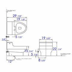 EAGO White One Piece Ultra Low Single Flush Eco-Friendly White Toilet - TB352