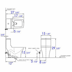 EAGO White Dual Flush High Efficiency Low Flush Eco-Friendly Toilet - TB356