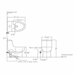 EAGO Dual Flush One Piece Elongated Ceramic Toilet - TB358