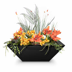 The Outdoor Plus MAYA POWDER COATED STEEL – PLANTER WITH WATER BOWL - OPT-24SQPCPW - The Home Selection