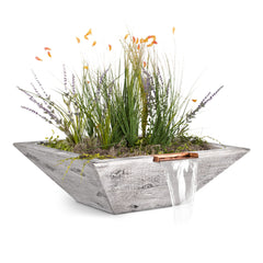 The Outdoor Plus MAYA WOOD GRAIN – PLANTER & WATER BOWL - OPT-24SWGPW - The Home Selection