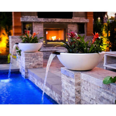 The Outdoor Plus SEDONA CONCRETE PLANTER & WATER BOWL - OPT-27RPW - The Home Selection