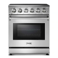 Thor Kitchen 2-Piece Appliance Package - 30" Electric Range and Wall Mounted Range Hood in Stainless Steel