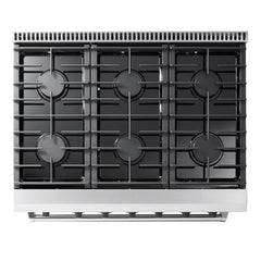 Thor Kitchen 2-Piece Appliance Package - 36" Gas Range & Premium Under Cabinet Hood in Stainless Steel