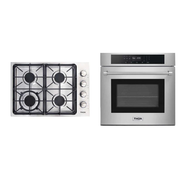 Thor Kitchen 2-Piece Pro Appliance Package - 30" Cooktop & Wall Oven in Stainless Steel