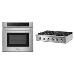 Thor Kitchen 2-Piece Pro Appliance Package - 36" Rangetop & Wall Oven in Stainless Steel