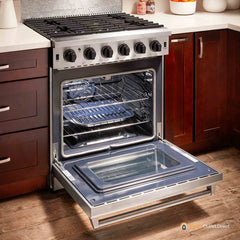 Thor Kitchen 3-Piece Appliance Package - 30" Gas Range, Dishwasher & Refrigerator in Stainless Steel