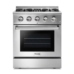 Thor Kitchen Appliance Package - 30 in. Gas Burner/Electric Oven Range, Refrigerator, Dishwasher