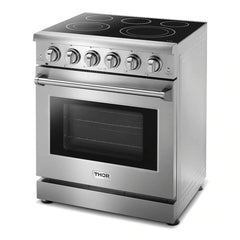 Thor Kitchen 4-Piece Appliance Package - 30" Electric Range, French Door Refrigerator, Dishwasher, and Microwave Drawer in Stainless Steel