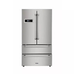 Thor Kitchen 4-Piece Pro Appliance Package - 30" Dual Fuel Range, French Door Refrigerator, Dishwasher, and Microwave Drawer in Stainless Steel