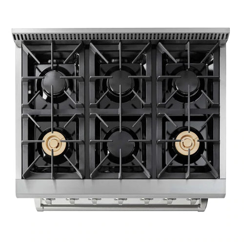 Thor Kitchen 4-Piece Pro Appliance Package - 36-Inch Gas Range, Refrigerator with Water Dispenser, Under Cabinet Hood & Dishwasher in Stainless Steel