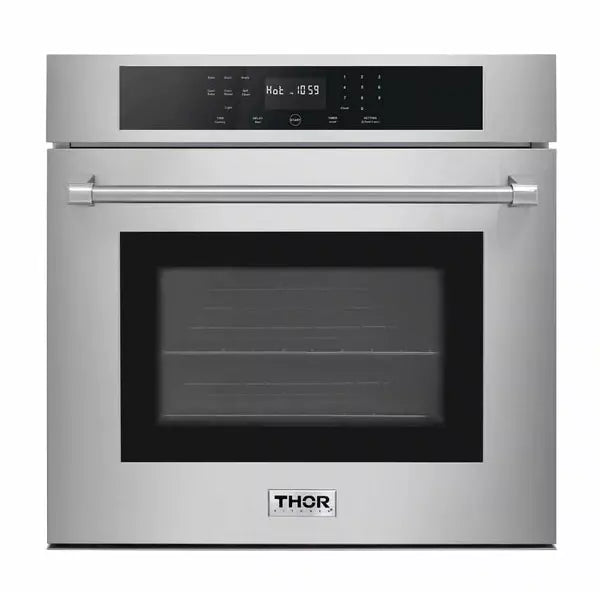 Thor Kitchen 4-Piece Pro Appliance Package - 36" Rangetop, Wall Oven, Refrigerator with Water Dispenser, & Dishwasher in Stainless Steel