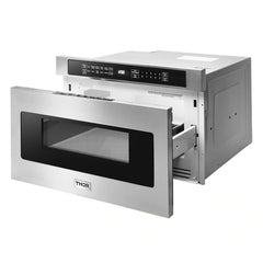 Thor Kitchen 4-Piece Pro Appliance Package - 48" Gas Range, French Door Refrigerator, Dishwasher, and Microwave Drawer in Stainless Steel