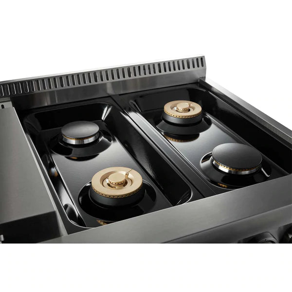Thor Kitchen Package - 48 in. Propane Gas Burner/Electric Oven Range, Range Hood, Microwave Drawer