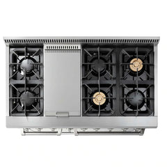 Thor Kitchen Appliance Package - 48 in. Gas Burner/Electric Oven Range, Refrigerator, Dishwasher