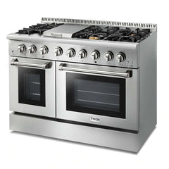 Thor Kitchen Appliance Package - 48 in. Gas Burner/Electric Oven Range, Refrigerator, Dishwasher