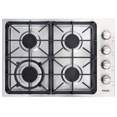 Thor Kitchen 5-Piece Pro Appliance Package - 30" Cooktop, Wall Oven, Under Cabinet Hood, Dishwasher & Refrigerator with Water Dispenser in Stainless Steel