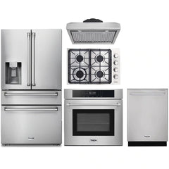 Thor Kitchen 5-Piece Pro Appliance Package - 30" Cooktop, Wall Oven, Under Cabinet Hood, Dishwasher & Refrigerator with Water Dispenser in Stainless Steel