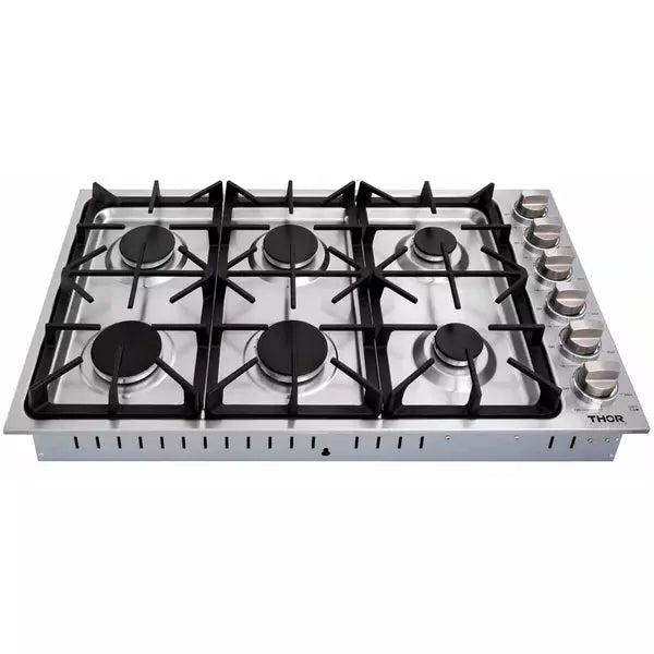 Thor Kitchen 5-Piece Pro Appliance Package - 36" Cooktop, Wall Oven, Under Cabinet Hood, Dishwasher & Refrigerator with Water Dispenser in Stainless Steel