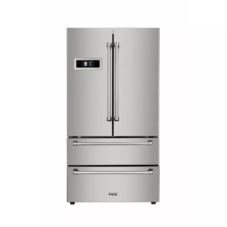 Thor Kitchen 5-Piece Pro Appliance Package - 36" Rangetop, Wall Oven, Under Cabinet Hood, Dishwasher & Refrigerator in Stainless Steel