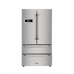 Thor Kitchen 5-Piece Pro Appliance Package - 48" Rangetop, Wall Oven, Premium Hood, Dishwasher & Refrigerator in Stainless Steel