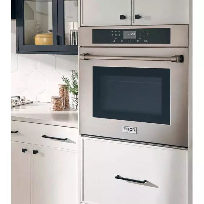 Thor Kitchen 5-Piece Pro Appliance Package - 48" Rangetop, Wall Oven, Premium Hood, Dishwasher & Refrigerator in Stainless Steel