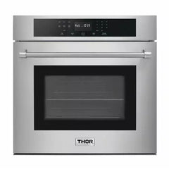 Thor Kitchen 6-Piece Appliance Package - 48-Inch Gas Range, Wall Oven, Premium Hood, Refrigerator with Water Dispenser, Dishwasher, Microwave Drawer, & Wine Cooler in Stainless Steel