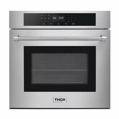 Thor Kitchen 6-Piece Appliance Package - 48-Inch Gas Range, Wall Oven, Pro Wall Mount Hood, Refrigerator with Water Dispenser, Dishwasher, Microwave Drawer, & Wine Cooler in Stainless Steel