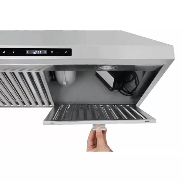 Thor Kitchen 6-Piece Pro Appliance Package - 30" Dual Fuel Range, French Door Refrigerator, Wall Mount Hood, Dishwasher, Microwave Drawer, & Wine Cooler in Stainless Steel