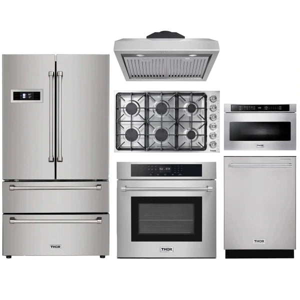 Thor Kitchen 6 Piece Pro Appliance Package 36