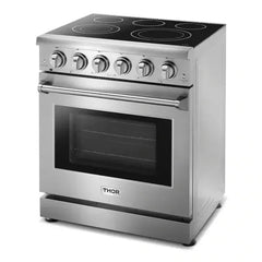 Thor Kitchen 2-Piece Appliance Package - 30" Electric Range and Wall Mounted Range Hood in Stainless Steel - The Home Selection