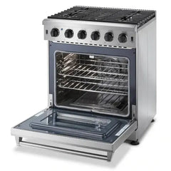 Thor Kitchen 2-Piece Appliance Package - 30" Gas Range & Premium Under Cabinet Hood in Stainless Steel - The Home Selection