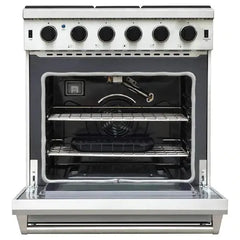 Thor Kitchen 2-Piece Appliance Package - 30" Gas Range & Premium Under Cabinet Hood in Stainless Steel - The Home Selection