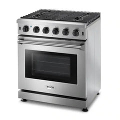 Thor Kitchen 2-Piece Appliance Package - 30" Gas Range & Premium Wall Mounted Hood in Stainless Steel - The Home Selection