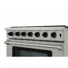 Thor Kitchen 2-Piece Appliance Package - 36" Gas Range & Premium Under Cabinet Hood in Stainless Steel - The Home Selection