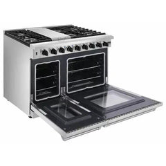 Thor Kitchen 2-Piece Appliance Package - 48" Gas Range & Premium Hood in Stainless Steel - The Home Selection