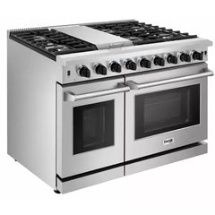 Thor Kitchen 2-Piece Appliance Package - 48" Gas Range & Premium Hood in Stainless Steel - The Home Selection