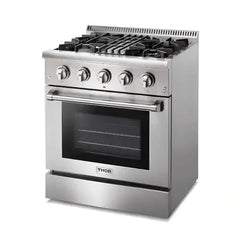 Thor Kitchen 2-Piece Pro Appliance Package - 30" Dual Fuel Range & Premium Under Cabinet Hood in Stainless Steel - The Home Selection