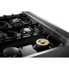 Thor Kitchen 2-Piece Pro Appliance Package - 36" Dual Fuel Range & Premium Wall Mount Hood in Stainless Steel - The Home Selection