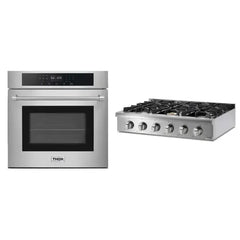 Thor Kitchen 2-Piece Pro Appliance Package - 36" Rangetop & Wall Oven in Stainless Steel - The Home Selection