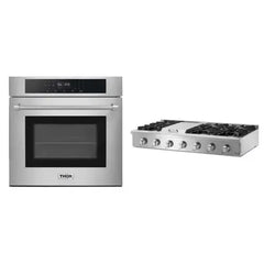 Thor Kitchen 2-Piece Pro Appliance Package - 48" Rangetop & Wall Oven in Stainless Steel - The Home Selection