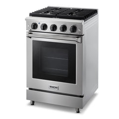 Thor Kitchen 24 Inch Freestanding Gas Range in Stainless Steel - LRG2401U - The Home Selection