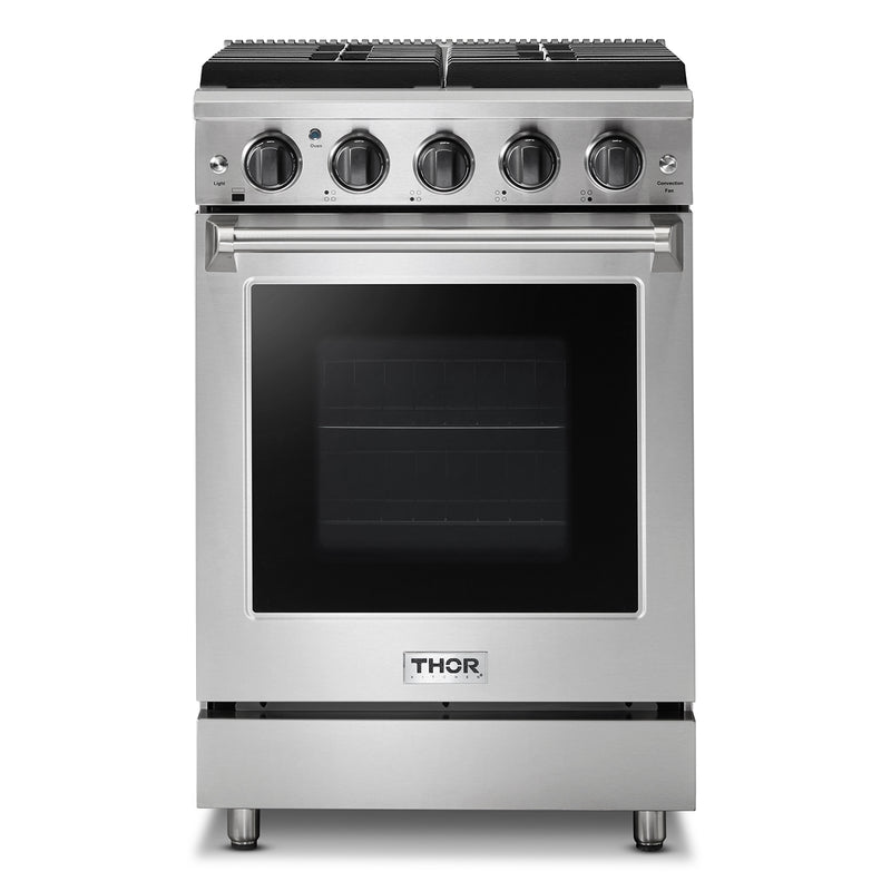 Thor Kitchen 24 Inch Freestanding Gas Range in Stainless Steel - LRG2401U - The Home Selection