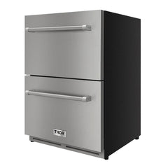 Thor Kitchen 24 Inch Indoor Outdoor Refrigerator Drawer in Stainless Steel - TRF2401U - The Home Selection